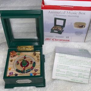 Mr. Christmas “Christmas Morning”Animated Music Box Jingle Bells Train Moves